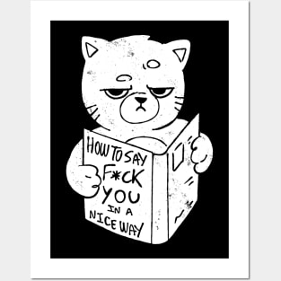 Nice Way to Say - Funny Grumpy Sarcasm Cat Gift Posters and Art